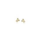 "Confetti" diamond cluster stud earrings in 18k gold with recycled diamonds, .25 cttw.  Earrings are 1/4" in diameter (6 mm).