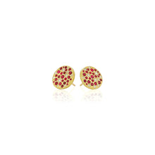 Ruby and Diamond "Silk" Disc Earrings