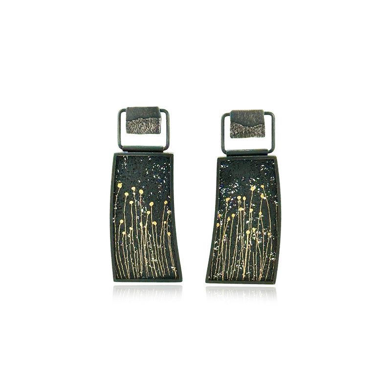 "Wild Flower" Hinged Drop Frames Earrings