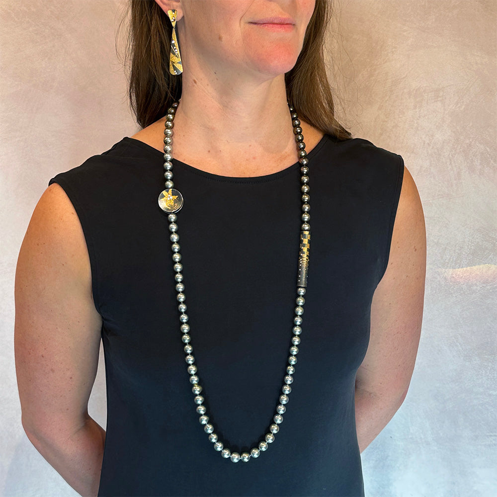 Necktie-Shaped Earrings with Diamonds
