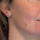 Ruby and Diamond "Silk" Disc Earrings