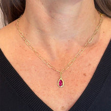 Faceted Tear Drop Ruby Pendant