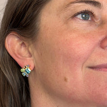 Blue Zircon and Multicolor Gemstone "Rio" Earrings