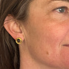 Round Rose-Cut Black Diamond Earrings