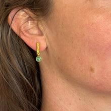 Round Green Tourmaline Drop Earrings