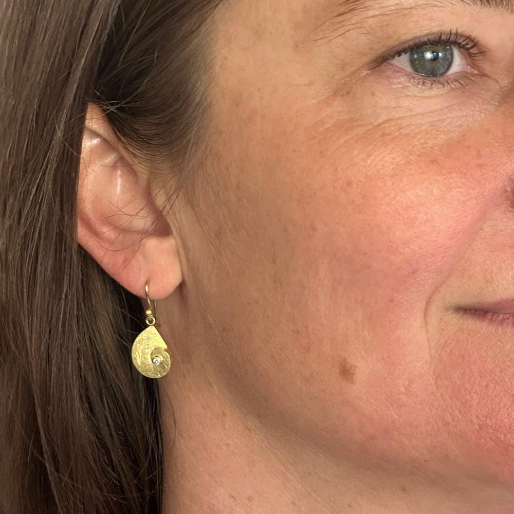 "Nautilus" Diamond Drop Earrings