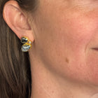 Tahitian Keshi Pearl and Diamond Stud Earrings