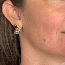 Tahitian Keshi Pearl and Diamond Stud Earrings