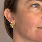 Grape Cluster Earrings in Mixed Shape Yellow Sapphires and Aquamarines