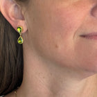 Faceted Peridot Double Drop Earrings