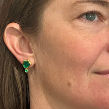 Faceted Emerald Stud Earrings