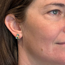 Mixed Shape Blue Sapphire Climbing Earrings