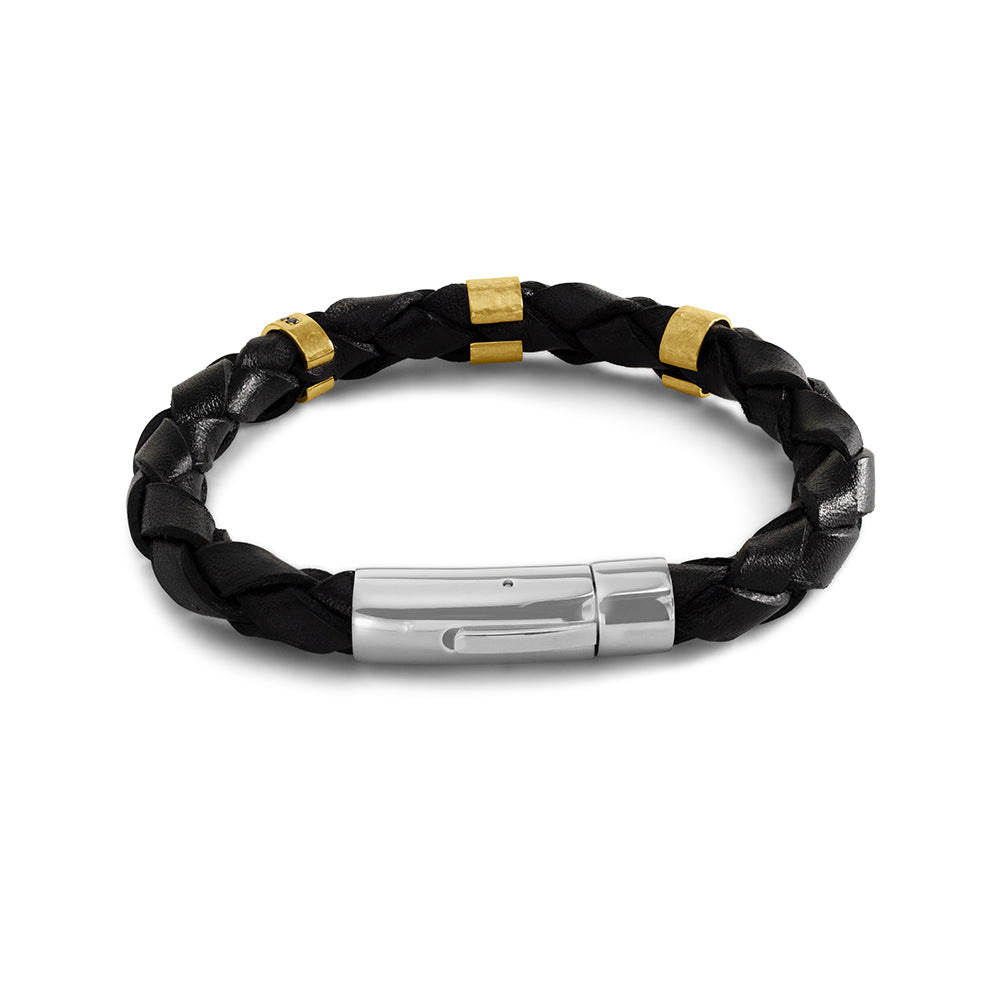 Black Diamond and Leather Bracelet
