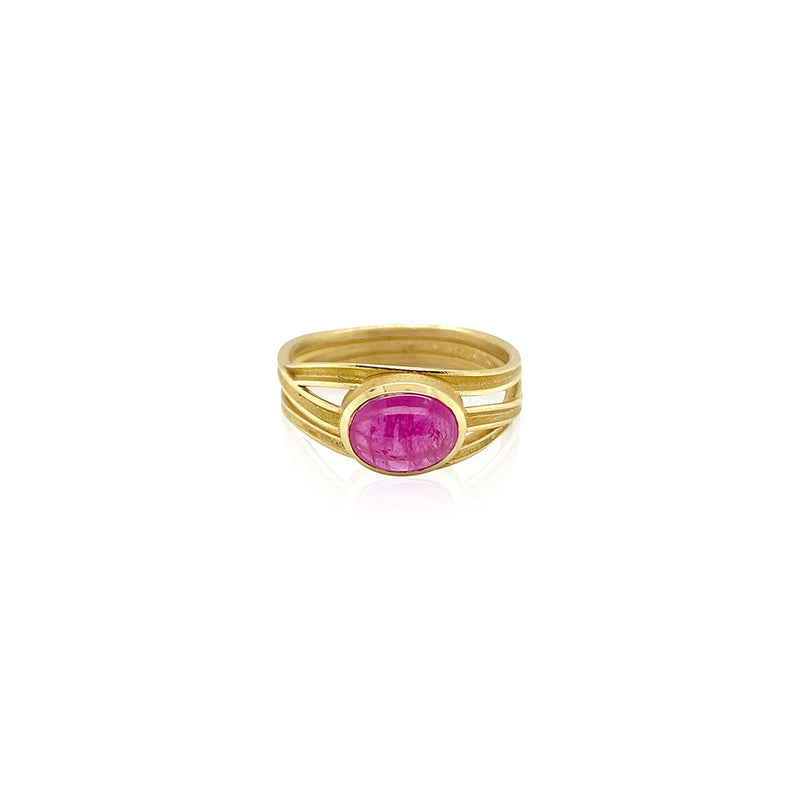 Triple Ribbon Ruby Ring
