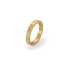 18k yellow gold square ring with 24 flush set diamonds, 0.19cttw. Ring is a size 6.5.