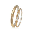 22K Yellow Gold and Sterling Silver Wide Bangle