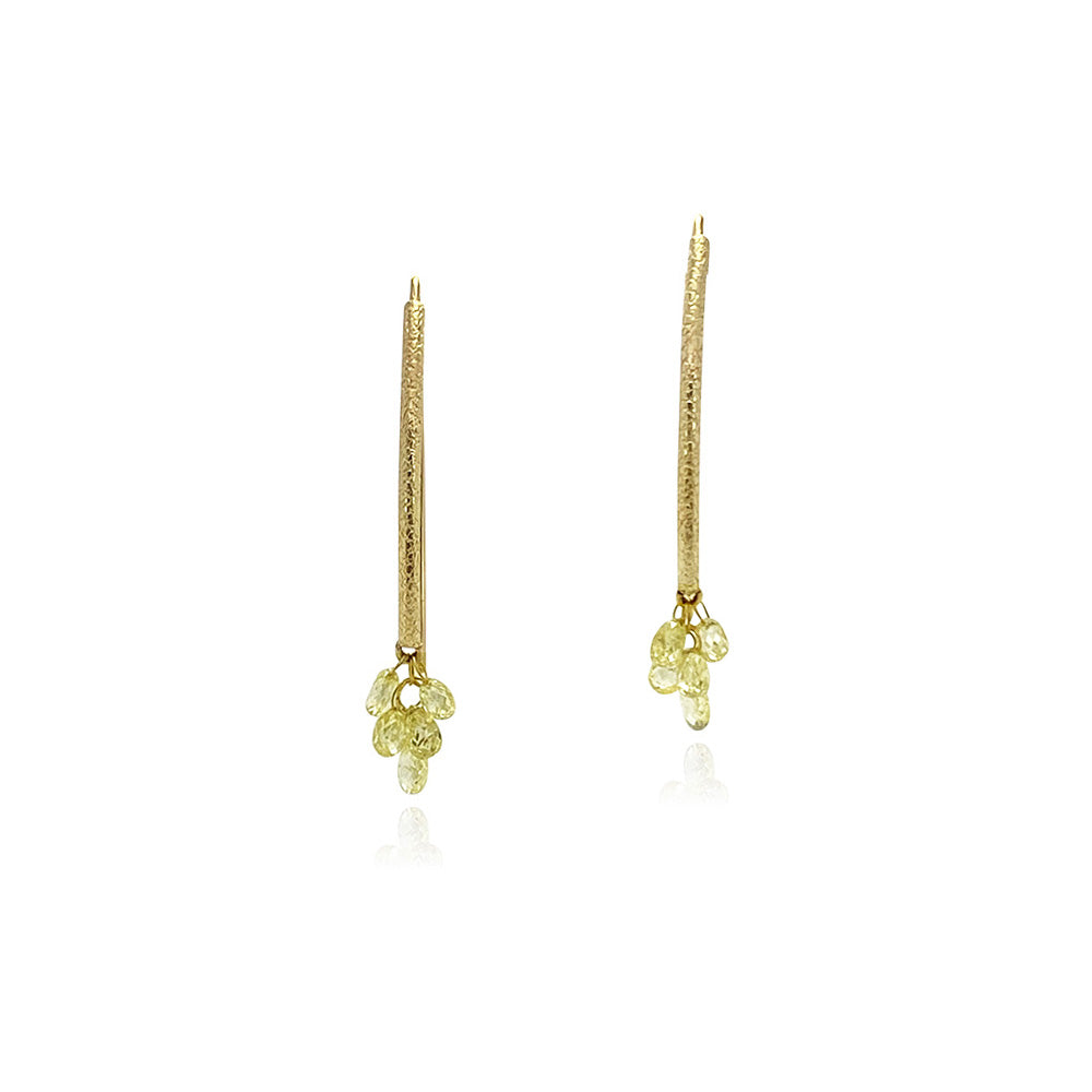 Lemon-Yellow Diamond "Navette" Earrings