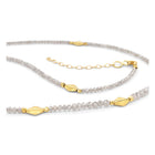 Grey Diamond Necklace with Gold Kite Beads