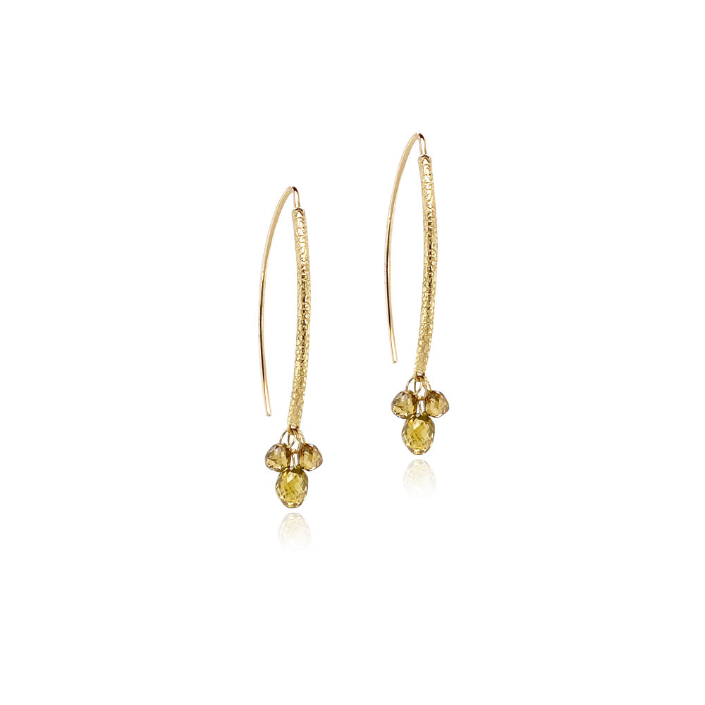 Green Diamond "Navette" Earrings
