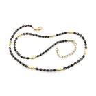 Triple Wrap Bracelet or Long Necklace with Olive-Shaped Black Diamonds