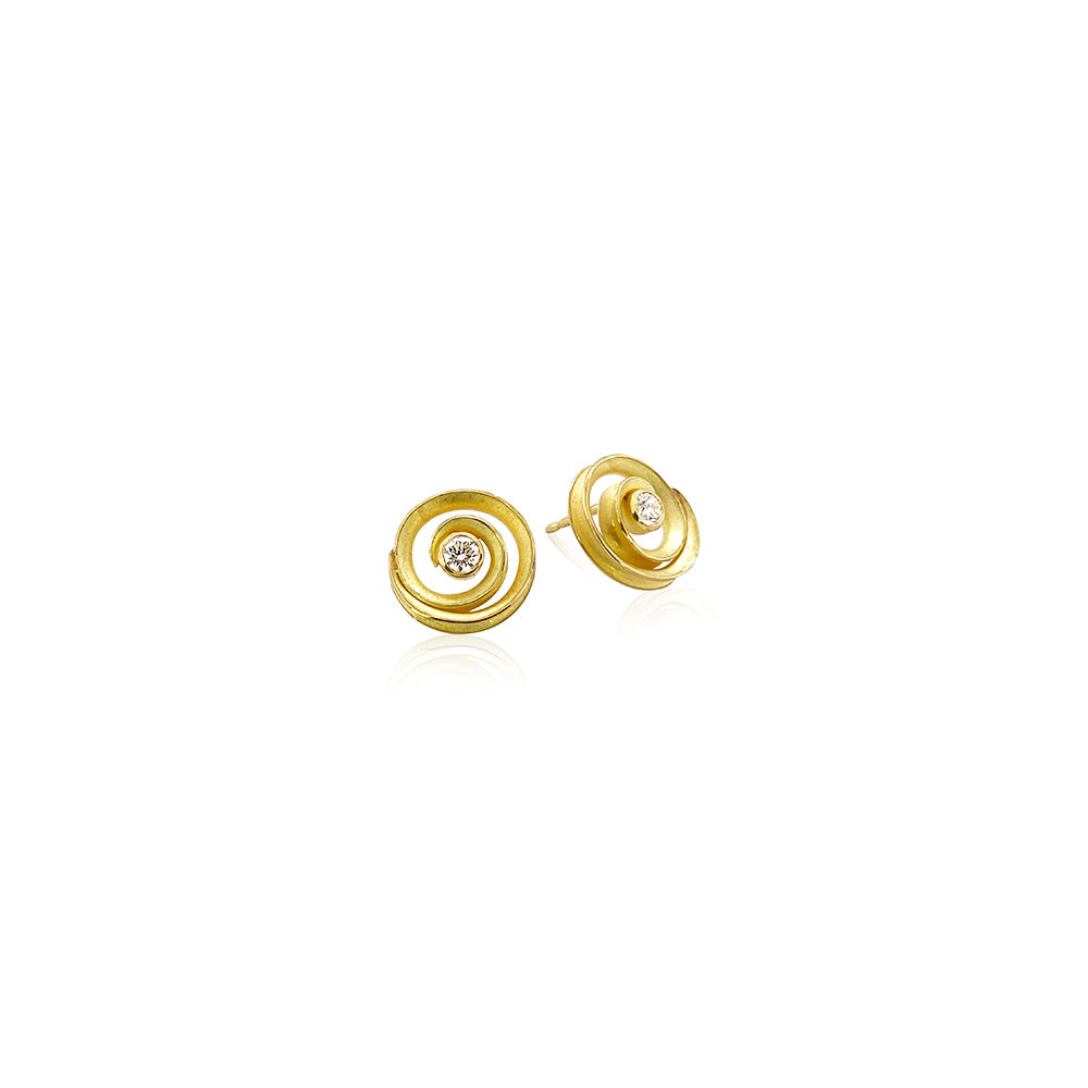 Swirl Earrings with Diamonds