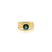 Multi-Wrapped Ribbon Ring with Green Tourmaline