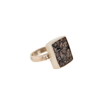 natural surface obsidian ring
