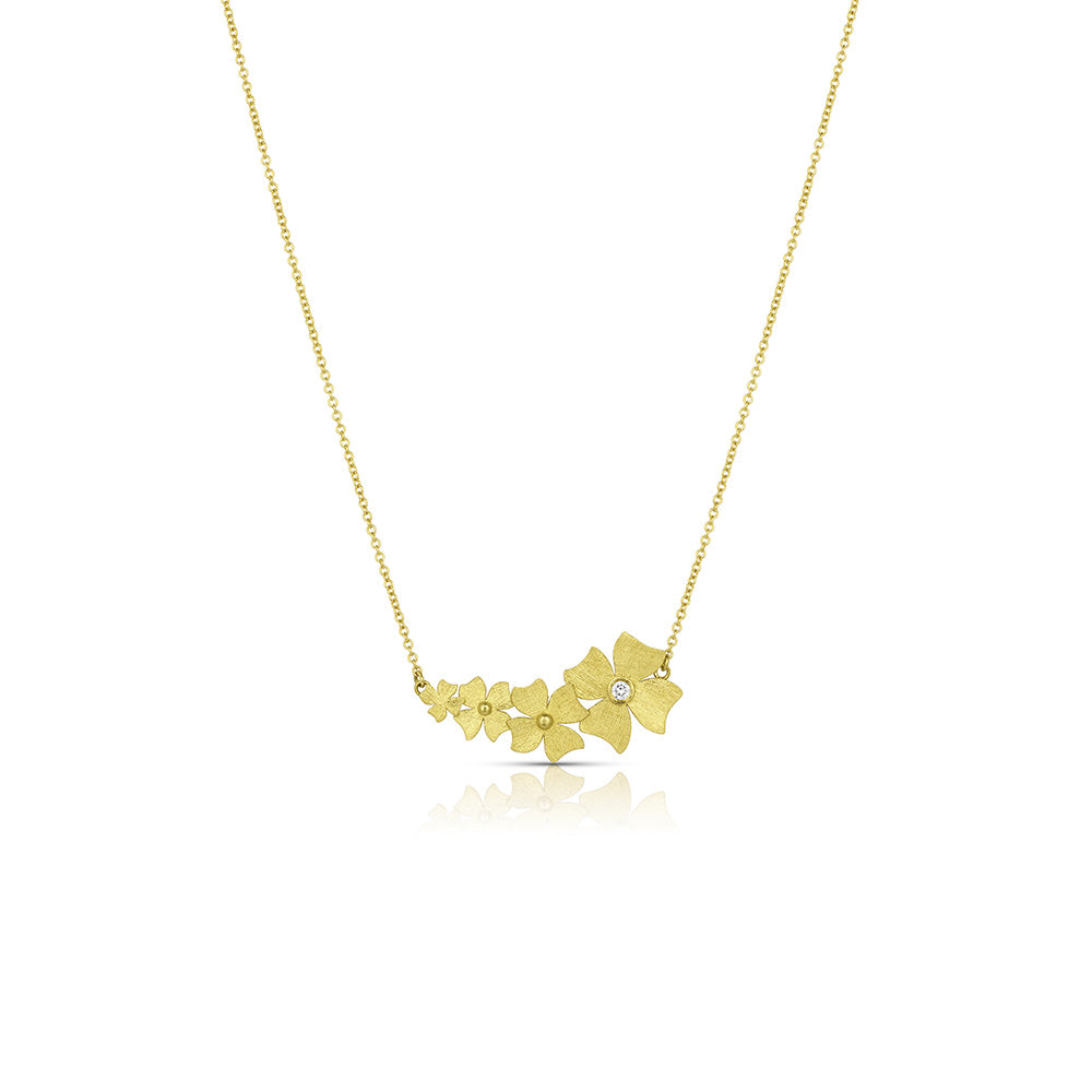 5 petal necklace with diamond