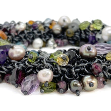 Chainmail Bracelet with Multi-Colored Gemstones