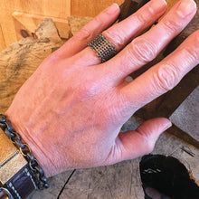 KINETIC CHAINMAILLE RING IN 18K AND STERLING SILVER
