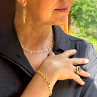 Square Hinged Necklace with Square Gray Diamonds
