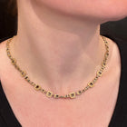 Hinged Library Collection Necklace with Princess Cut Champagne Diamonds