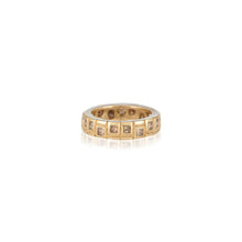 single layer princess cut champagne diamond ring