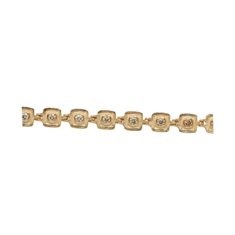 Square Bracelet with Round Champagne Diamonds