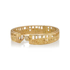 "Library Collection" Hinged Cuff Bracelet with Colored Diamonds