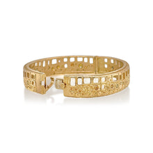 "Library Collection" Hinged Cuff Bracelet with Colored Diamonds