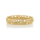 Hinged oval cuff, library collection with colored diamonds