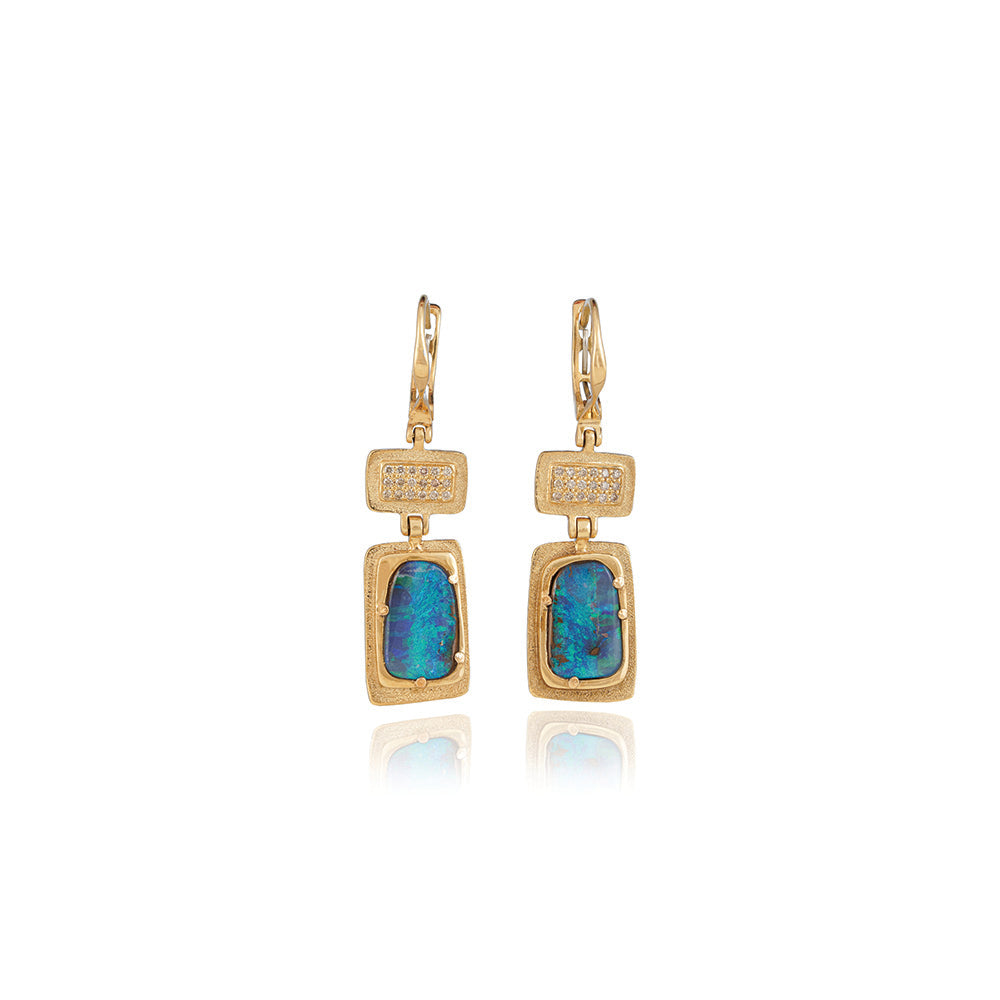 "Venetian" Collection Australian Boulder opal earrings