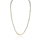 Long "Windows" Necklace with Grey Diamond Square Beads