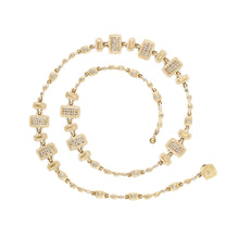 Segmented necklace with champangne diamonds