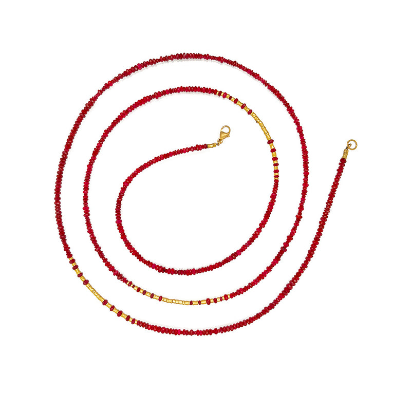 Rondell Ruby Beaded Necklace