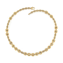 Square Hinged Necklace with Square Gray Diamonds