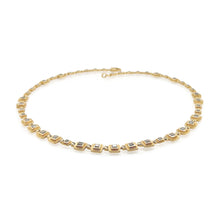 hinged necklace with square gray diamonds