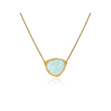 aquamarine slice necklace