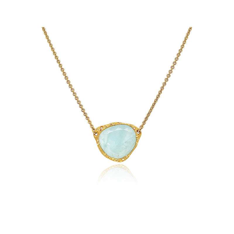 Aquamarine Slice Necklace