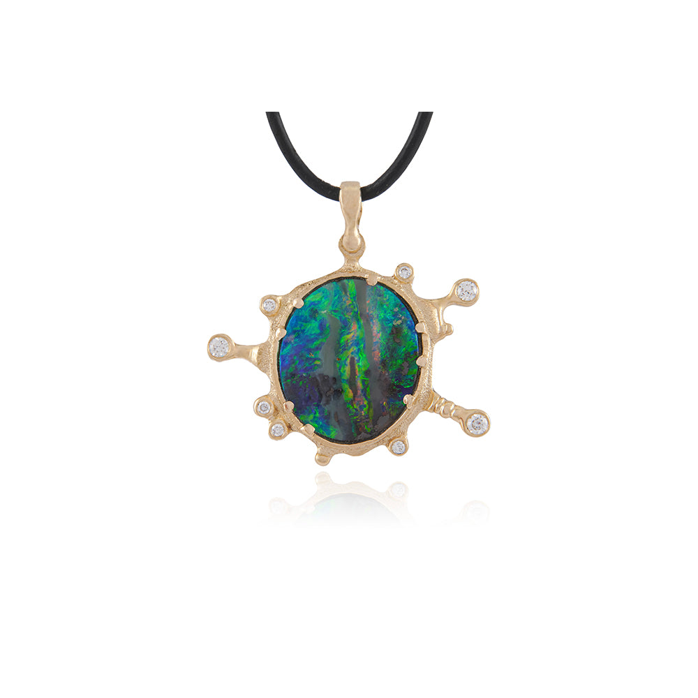 large australian boulder opal pendant