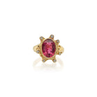 pink tourmaline coral ring