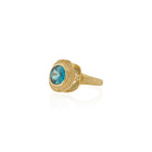 large blue zircon ring