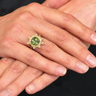 Apple Green Tourmaline Ring with Diamonds