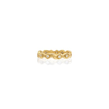 "wave" ring with white diamonds